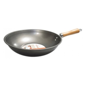 WOK CON MANGO DE MADERA 28 CM