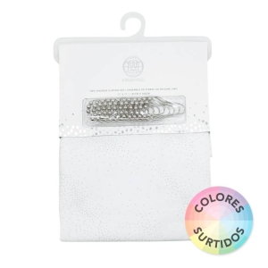 CORTINA PARA BAÑO DE TELA DECORADA