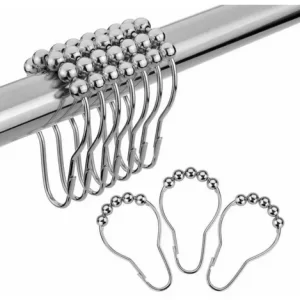 GANCHOS DE ACERO PARA CORTINA DE BAÑO