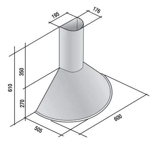 CAMPANA LLANOS ACERO CIRCULAR MILENICA 60 LC ACERO - Imagen 2