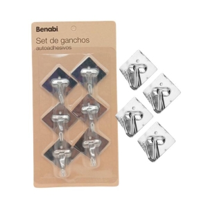 PERCHA ADHESIVA DE ACERO INOXIDABLE X6