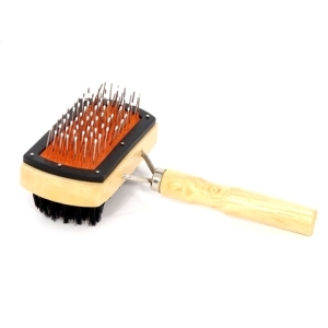 CEPILLO RECTANGULAR BIFAZ CERDAS DE ACERO Y MANGO DE MADERA