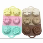 MOLDE FLORES 3D LINEA ARCOIRIS