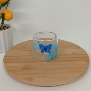 TAZA VIDRIO DOBLE BLUE