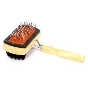 CEPILLO RECTANGULAR BIFAZ CERDAS DE ACERO Y MANGO DE MADERA