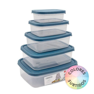 HERMÉTICO RECTANGULAR PLASTART SET X5